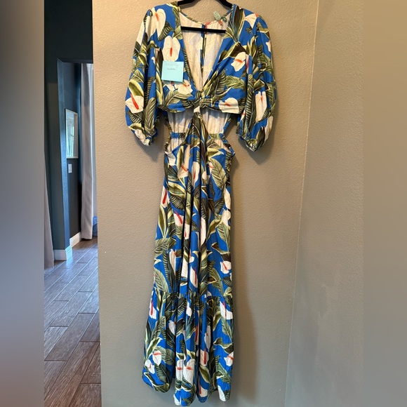 Farm Rio Brazil Anturo Flower Dress. Size Large. - Picture 1 of 2
